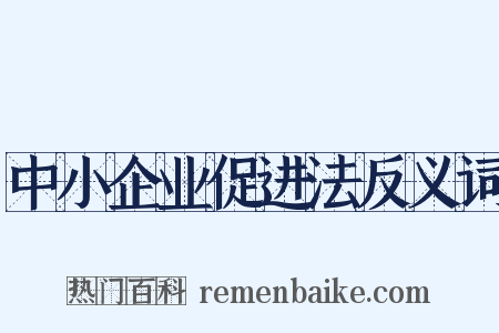 中小企业促进法反义词是什么意思的图片